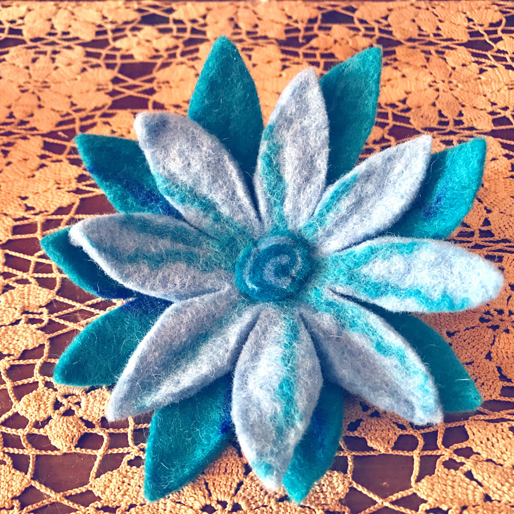 Handmade Tufted Wool Flower Accessory